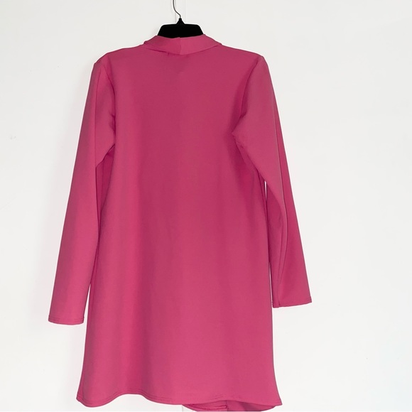 NWT Boohoo Hot Pink Asymmetric Hem Tailored Blazer Dress - Picture 5 of 9